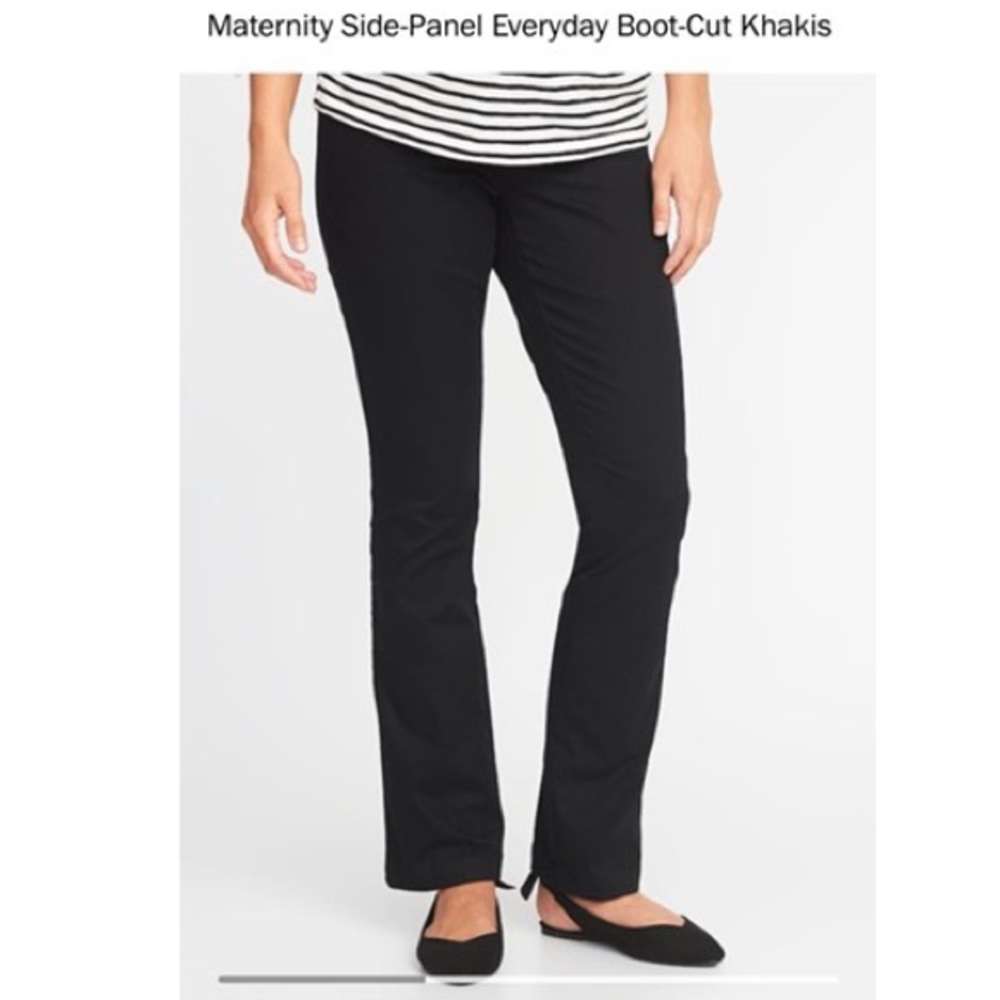 Maternity Side-Panel Everyday Boot-Cut Khakis